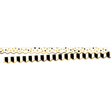 Barker Creek Gold Bars Double-Sided Scalloped Border, 26/set, PK26 3697